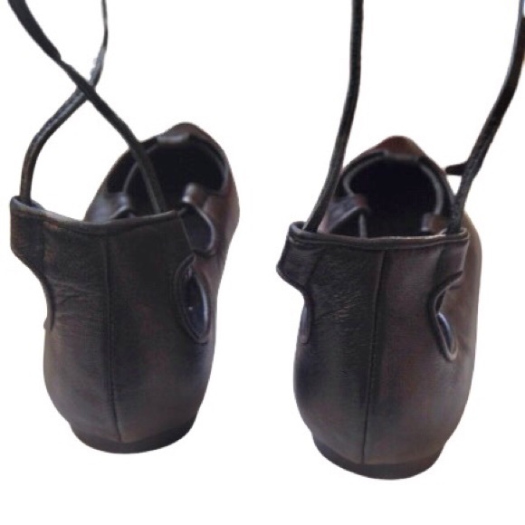 Gap Black Lace Up Baller Ballet Pointy Toe flats 7 - Picture 7 of 8